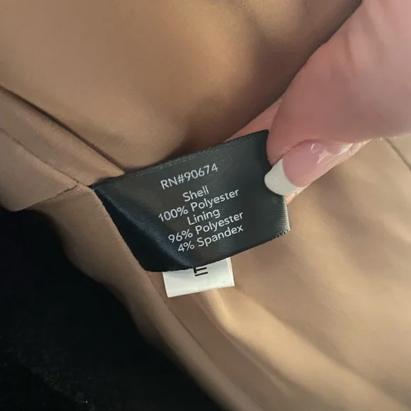 XS Boston Proper leopard faux suede jacket blazer with gold chain trim - Picture 12 of 13